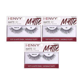 i-EnvyFalse Eyelashes Matte 3D Collection, Invisible Band, Soft & Matte Finish