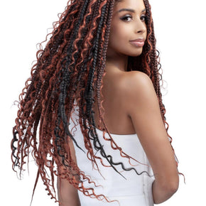 Bobbi Boss Human Hair Blend Crochet Braids - Deep Curl Boho Box Braid 24"