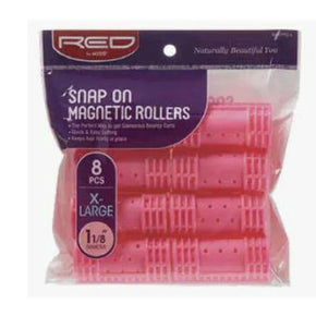 RED BY KISS SNAP ON MAGNETIC ROLLERS