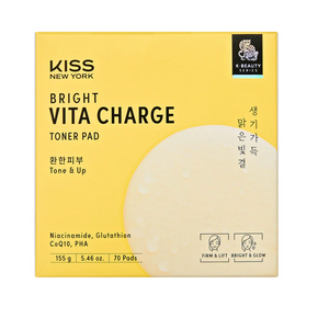 Bright Charge Vita Pad - Radiance Boosting & Antioxidant Toner Pad with Niacinamide, Glutathione, and CoQ10 (70 Pads)