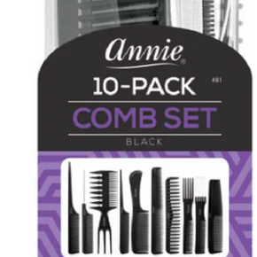 Annie Professional Comb Set 10Ct Black