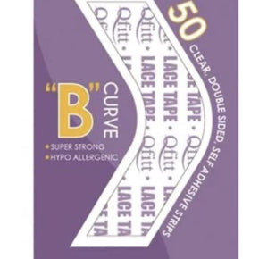 Qfitt Double Sided Custom Cut "B” Curve Lace Tape For Wigs & Hairpieces - 50 Ct.