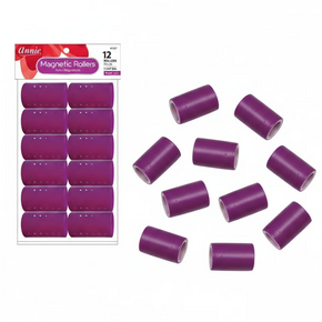 Annie Magnetic Hair Rollers 1 3/4 Inch, 12 Count, Purple