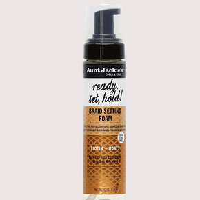 Aunt Jackies Biotin Honey Ready Set, Hold Braid Setting Foam with Extra Firm Hold, 8.5 oz