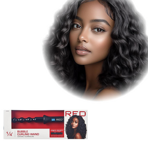 Red by KISS Ceramic Bubble Curling Wand 1/4”