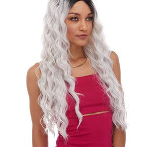 LaceFront Synthetic LONG WAVY Wig CELESTIAL