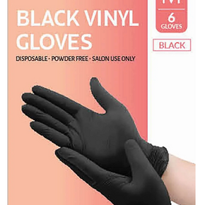 DREAM GLOVES VINYL 6PC/PK BLACK MEDIUM