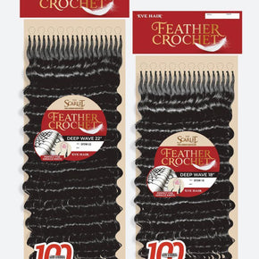 The Scarlet - Deep Wave Feather Crochet 18"