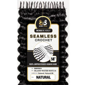 Bobbi Boss Bundle Human Hair Braids Seamless Feather Crochet Island Water Wave (Natural)