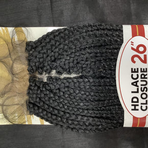 BOBBI BOSS HD LACE CLOSURE BOX BRAID 26”