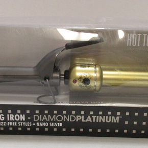 Hot Tools Diamond Platinum Salon Curling Iron 1" Nano Ceramic GOLD