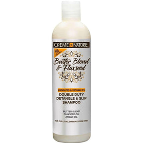 Creme of Nature Butter Blend and Flaxseed Double Duty Detangle & Slip Shampoo 12 oz
