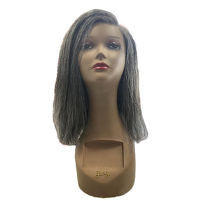 Salt & Pepper Side part 16” Human Hair Wig