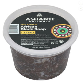 100% Pure & Creamy African Black Soap - 16 oz.