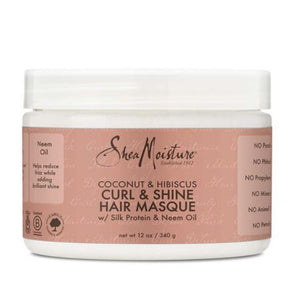 Shea Moisture Coconut & Hibiscus Curl & Shine Hair Masque w silk Protein & Neem Oil
