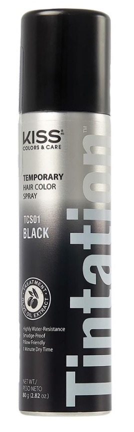 Kiss Tintation Temporary Hair Color Spray (Black) 2.82 oz