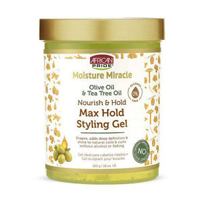 African Pride - Moisture Miracle Olive Oil & Tea Tree Oil Max Hold Styling Gel