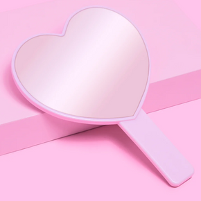 Beauty Creation BETTER LATE THAN BASIC" HEART SHAPED HANDHELD MIRROR