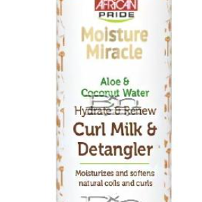 African Pride Moisture Miracle Aloe & Coconut Water Hydrate & Renew Curl Milk Detangler 12oz