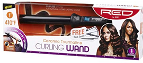 KISS 1" Red Ceramic Tourmaline Professional Curling Wand