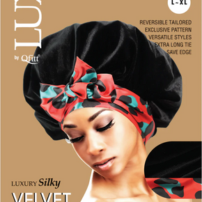 QFITT BY X-LARGE LUXURY SILKY VELVET TIE BONNET 7112