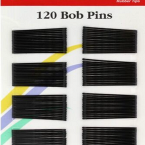 ANNIE 120 PCS BOB PINS 2" BLACK #3339 CRIMPED & BALL TIPPED