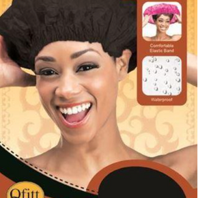 QFITT X-Large Vinyl Shower Cap Black 184