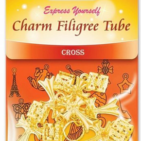 BEAUTY TOWN Charm Filigree Tube GOLD