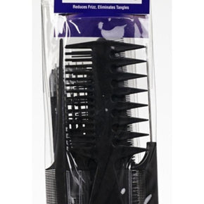 Red Professional 10-PC Comb set - BLACK