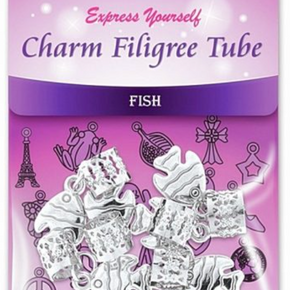 BEAUTY TOWN Charm Filigree Tube SILVER