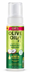 ORS Olive Oil Hold And Shine Wrap And Set Mousse Infused With Coconut Oil